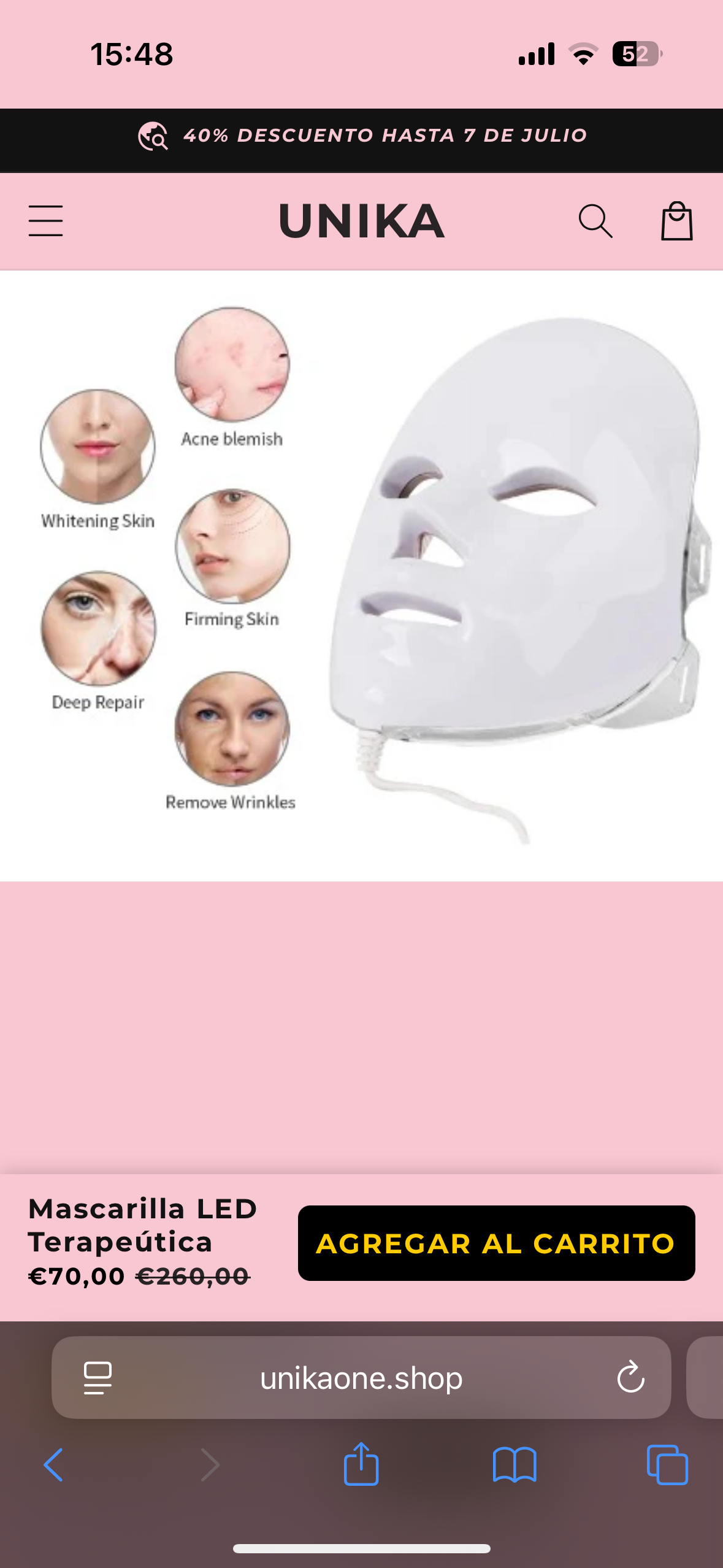 Mascarilla LED Terapeútica